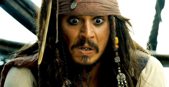 Johnny Depp in de film Pirates of the Caribbean